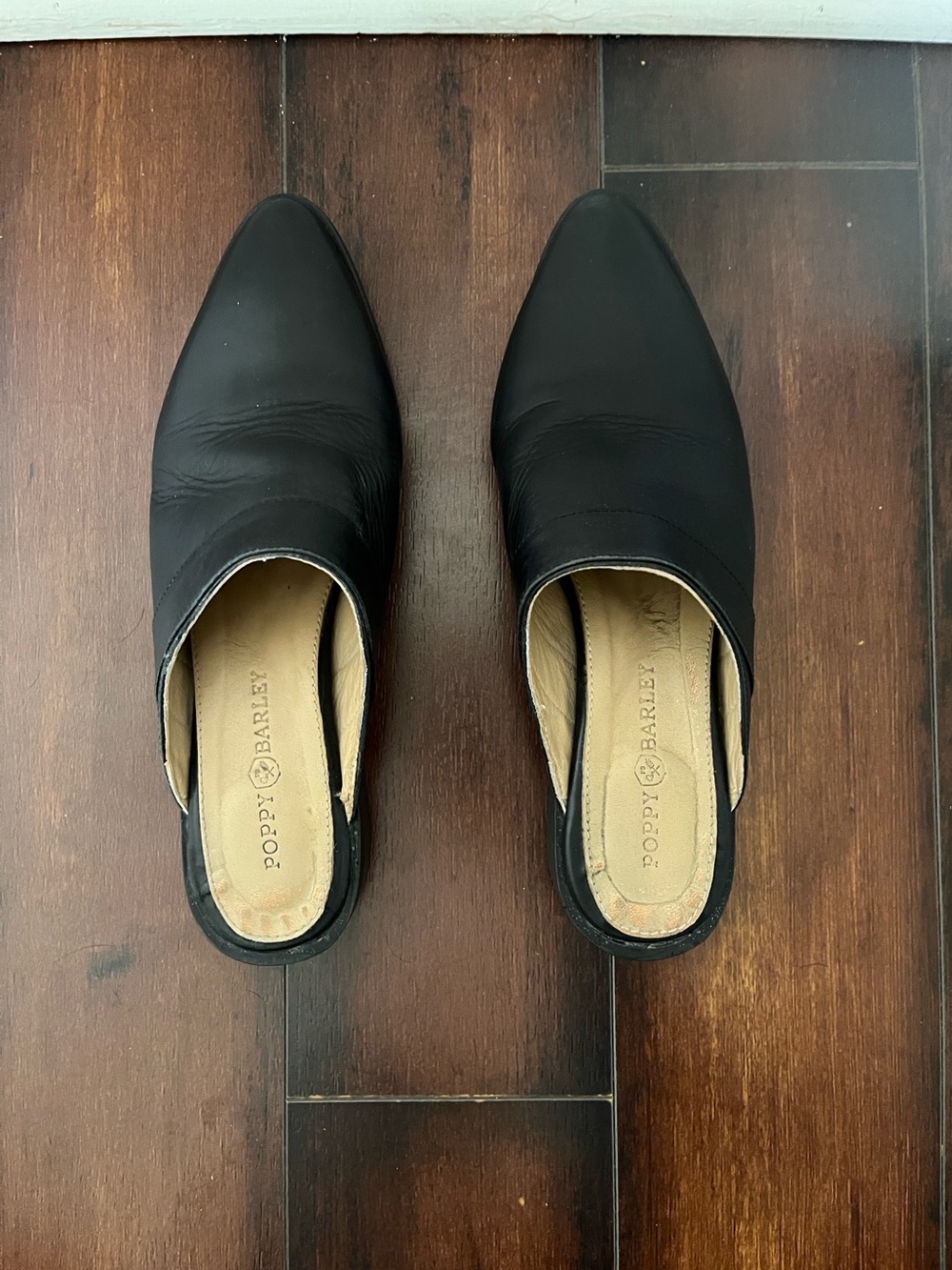 POPPY BARLEY | Leather Heeled Mules Sz US 8.5